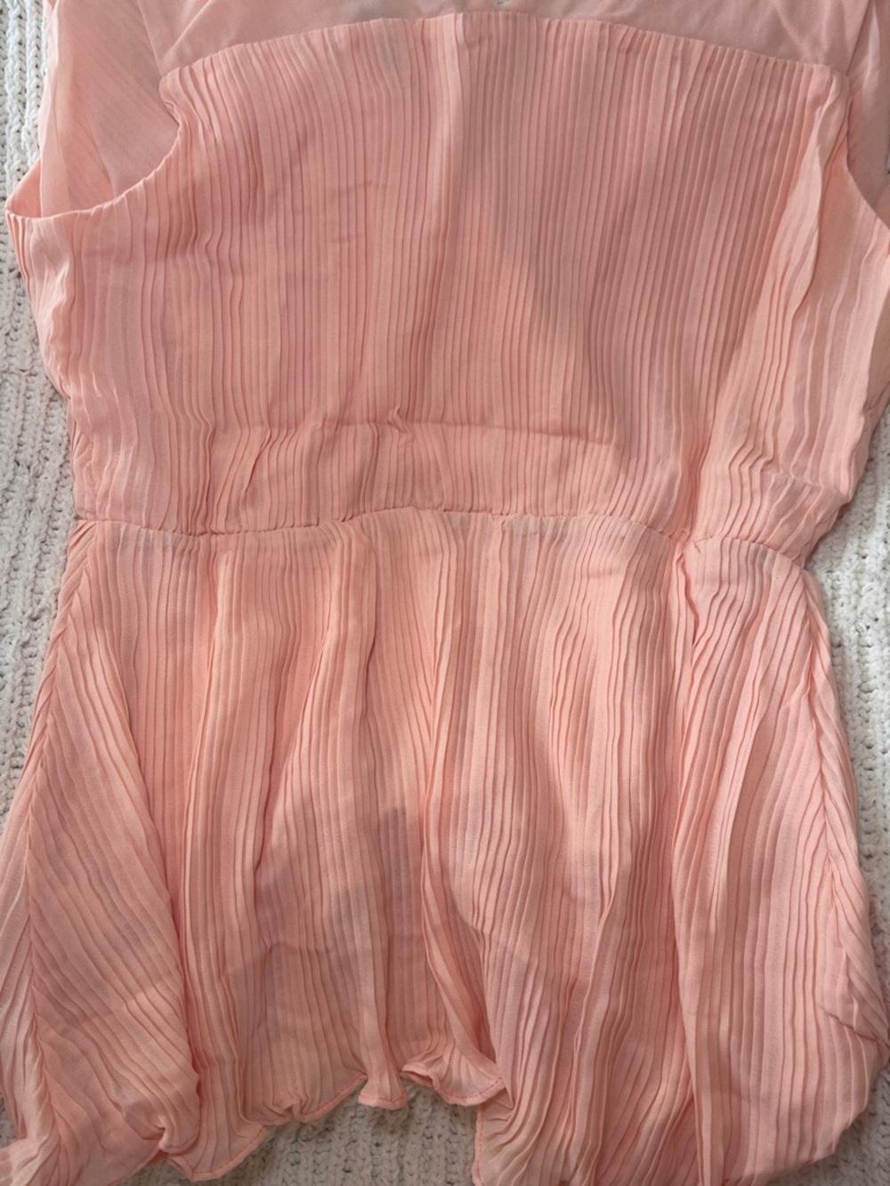 Strut & Bolt Peach Pleated V-Neck Dress - Picture 5 of 7